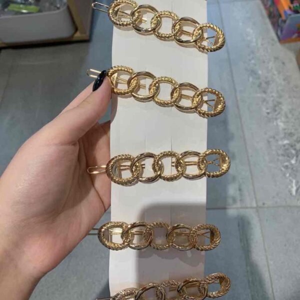 Заколка/Шпилька для волосся "Ланцюг" срібна/золота 9,5 см