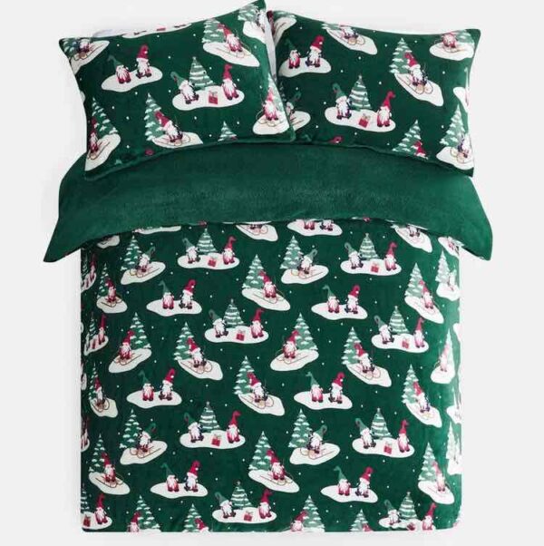 Постіль "Новорічна" Primark King 230*220 підковдра/ 2 наволочки пухнастий фліс