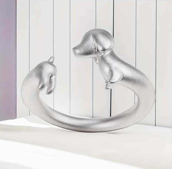 Каблучка жіноча металева «Такса» срібний (8415)