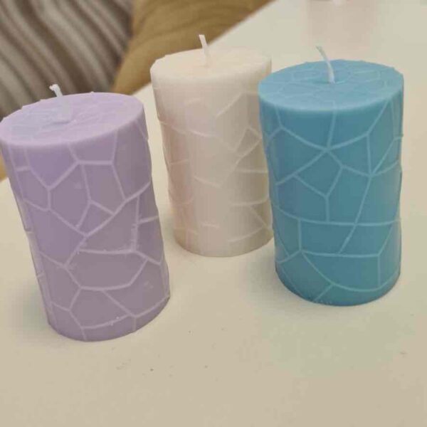 Свічка інтерʼєрна Solodka "Циліндр" з прожилками 145 г