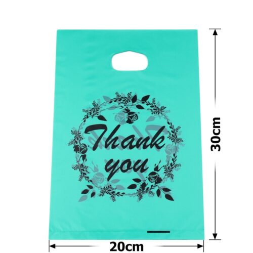 Пакет подарунковий ПВХ (20*30) "Thank you" зелений