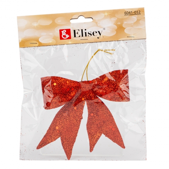 Бант декоративний 11 см блискучий червоний