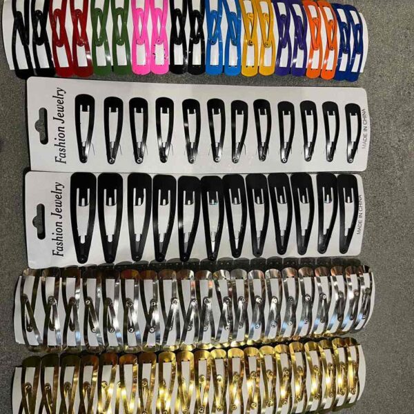 Заколка тік-так трикутна металева глянцева золота/срібна/кольорова 5 см 1 шт