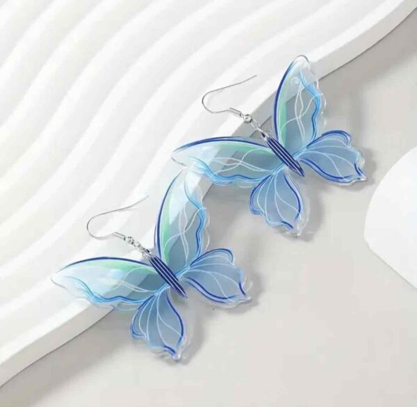Сережки акрилові «Метелики» блакитні