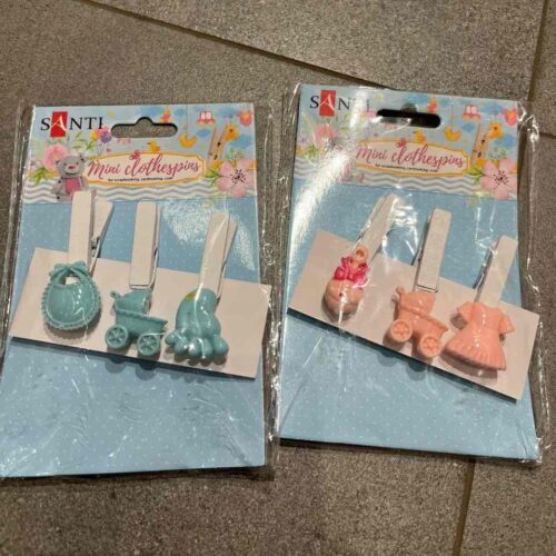 Прищепки декоративні "Немовля» рожеві/ блакитні 3 шт