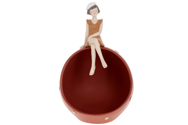 Підставка-тарілочка для прикрас "Дівчинка-Зайчик" 29 см теракотова