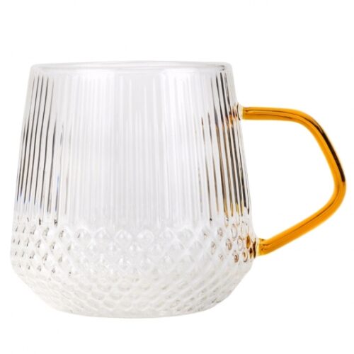 Чашка скляна "Золоті моменти" рельєфна 400 мл