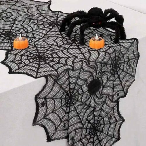 Скатертина-раннер на Хелловін мереживна 45*180 см