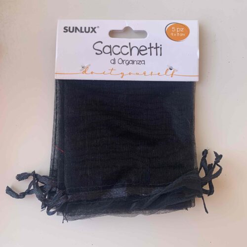 Мішечок подарунковий з органзи чорний (9*11)