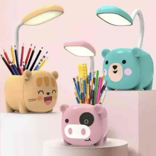 Дитяча настільна лампа з підставкою для олівців "Звірята" USB