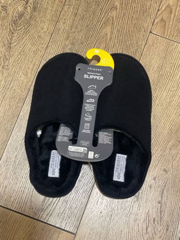 Тапочки чоловічі Primark (устілка меморі) вельветові чорні