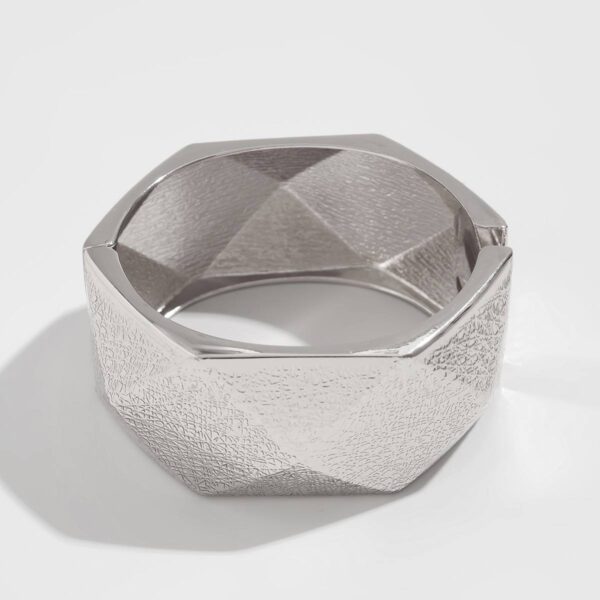 Браслет металевий "Геометричний" масивний срібний