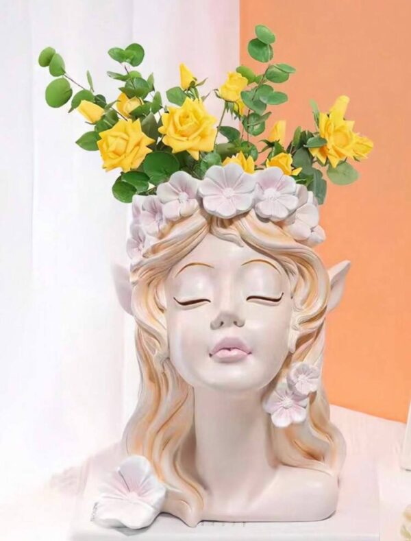 Статуетка-вазон-ваза-органайзер "Дівчина" золотий (10,5*8,5)