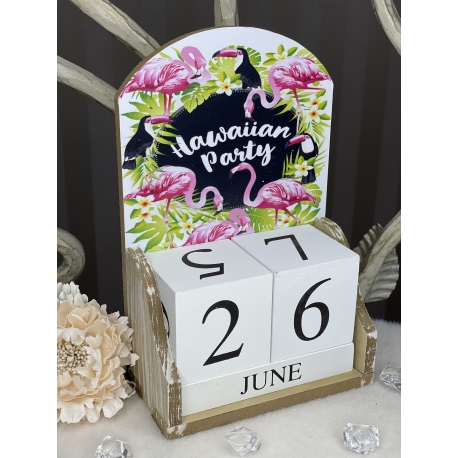 Вічний календар дерев'яний кубики "Фламінго"