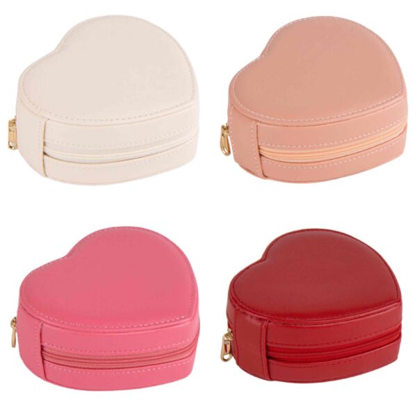 Скринька для прикрас з екошкіри "Серце" (12*11*5см) мікс кольорів