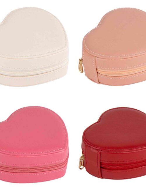 Скринька для прикрас з екошкіри "Серце" (12*11*5см) мікс кольорів