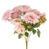 Штучний букет “Квітковий ансамбль” (6 жоржин і 3 гортензії) рожевий 45 см