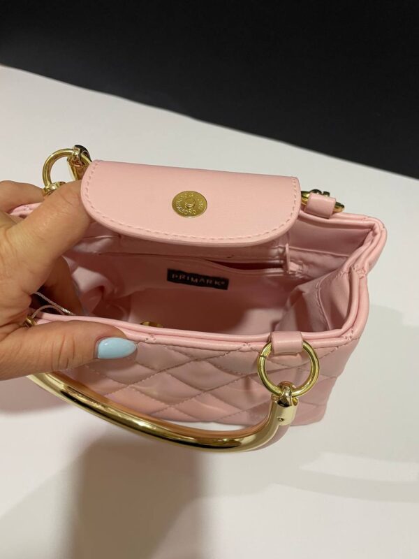 Сумочка Primark сьобана з металевиими ручками рожева