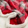 Плед THROW Primark в клітинку 170*200 пухнастий фліс червоний
