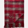 Плед THROW Primark з шотландським мотивом та китицями ворсистий 120*150 червоний