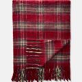 Плед THROW Primark з шотландським мотивом та китицями ворсистий 120*150 червоний
