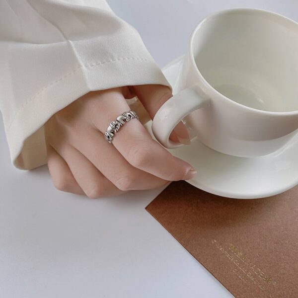 Каблучка унісекс металева "Слоники» срібна (8484)