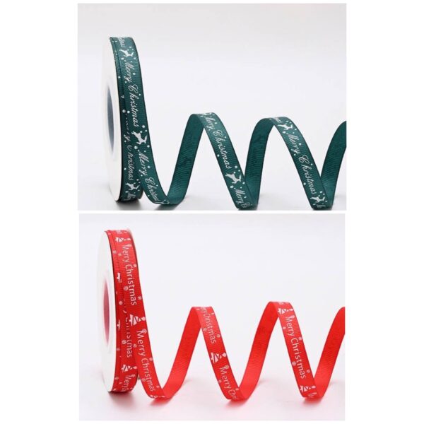 Стрічка для подарунків 1 см (23 м/ рулон) Merry Christmas