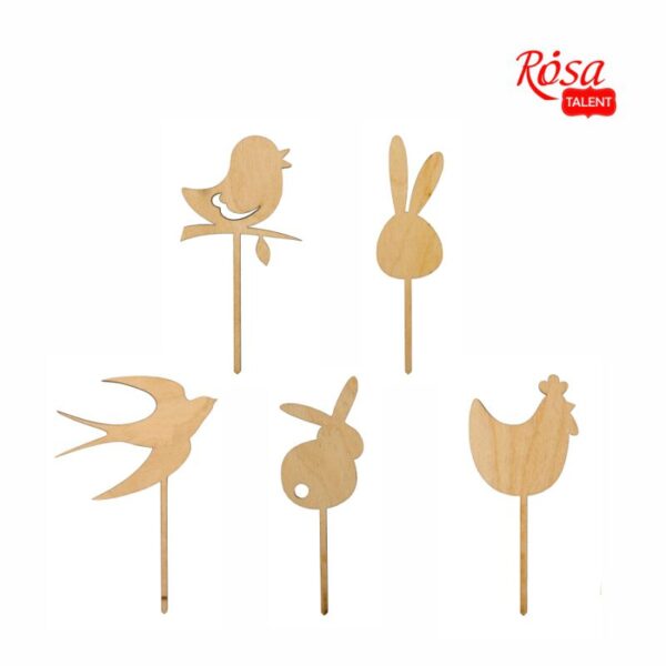 Набір заготовок Топери "Великдень" МДФ 5 шт 12 см Rosa Talent