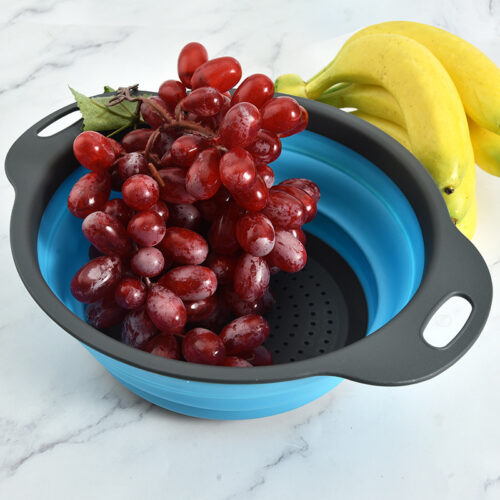 Сито багатофункціональне силіконове телескопічне для миття крупи/ ягід 1 шт