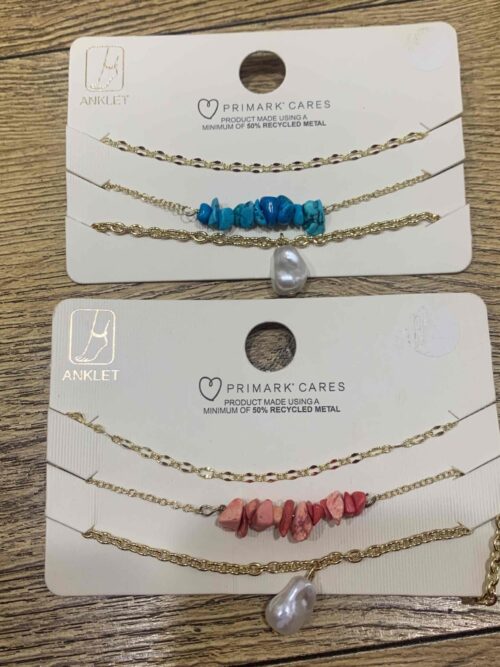 94895ffc-0170-40b7-a604-7cc6b8a3b718.jpg Прикраса на ногу Primark з камінцями/перлина 3 шт