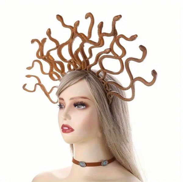 Обруч на Хелловін "Зміїне царство" чорний/ беж