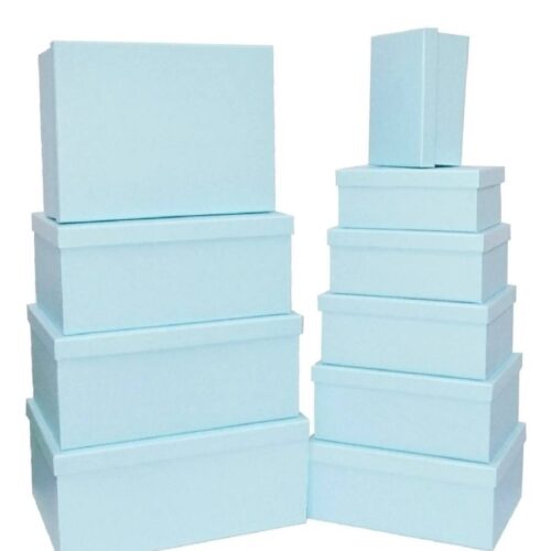 Коробка подарункова прямокутна блакитна №9 (35*27*15,5 cм)