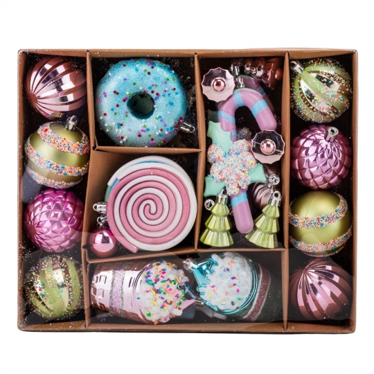 Набір ялинкових прикрас "Солодке свято" 48 шт