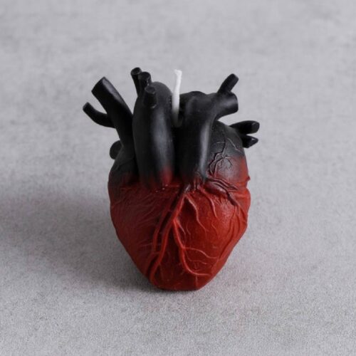 Свічка воскова "Серце" 5C 7 см чорно-червона