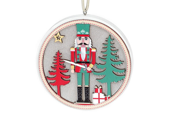 Ялинкова прикраса "Лускунчик" з LED 12 см (дерево)