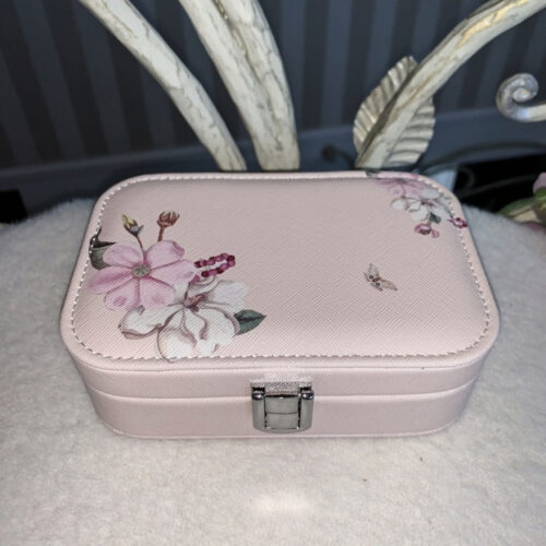 Скринька для прикрас з екошкіри "Магнолії" прямокутна (15*10*5 см)