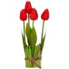 Штучний букет тюльпанів 5 бутонів/ 25,5 см "Рапсодія" (латекс) червоний
