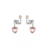 Сережки "Серце" абстрактні срібні персиковим камінцем (10602)
