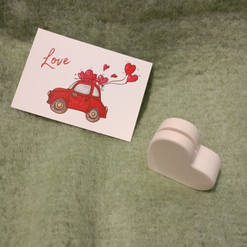 Тримач для фото/візиток/нотаток "Сердечко" гіпсовий