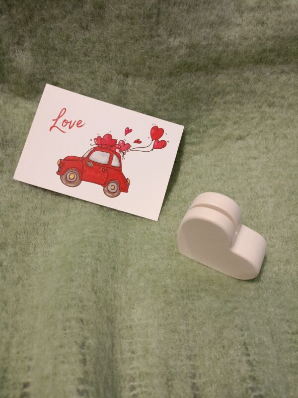 Тримач для фото/візиток/нотаток "Сердечко" гіпсовий