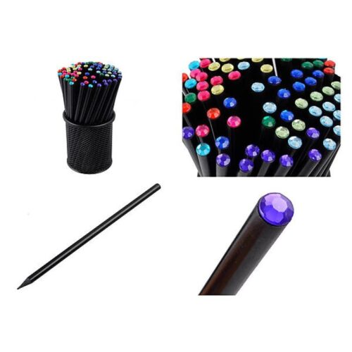 Олівець простий HB зі стразами чорний