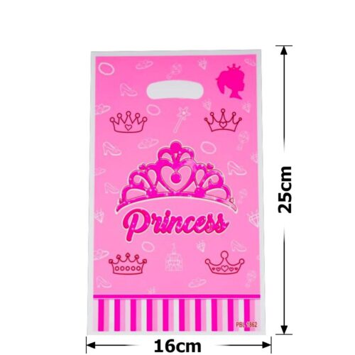 Пакет подарунковий ПВХ (16*25) 10 шт "Princess" рожевий