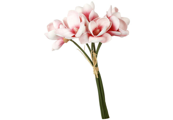 Штучний букет Магнолій 35 см біло-рожевий