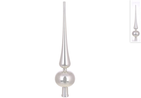 Верхівка на ялинку "Традиційна" 30 см срібний глянець