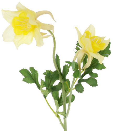 Штучна гілка "Аквілегія/ Лютик" 58 см жовта