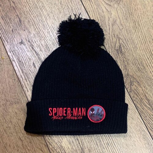 Шапка-Біні дитяча Primark "Spiderman" з помпоном чорна