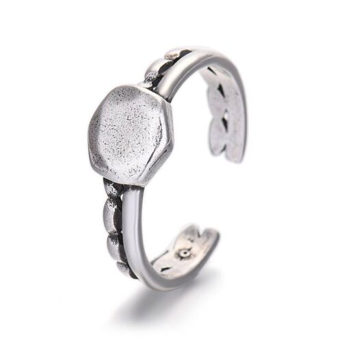 Каблучка жіноча металева геометрична срібна (8280)