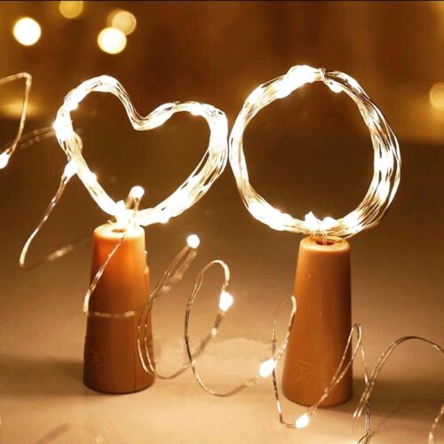 Гірлянда портативна "Роса" 2 м/ 3 режима/ золоте світло (батарейки)