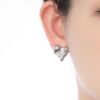 Сережки геометричні "Серце" абстрактні срібні (10560)