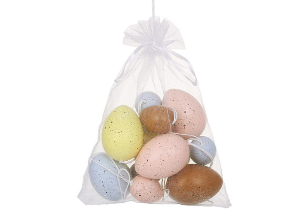 Набір великодніх підвісок "Яйце Пастель" (6 шт) 4*6 см/ 3*4 см в мішечку